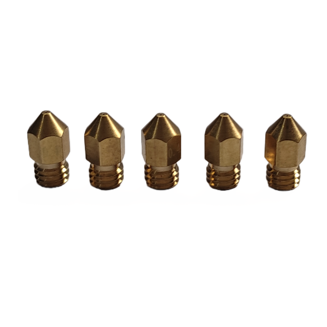 Boquillas 0.4mm Nozzle Extrusor Mk8 M6 x 5 unidades